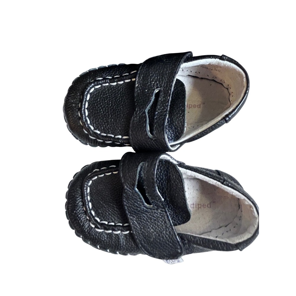 Pediped Loafers 12-18 Months Black Leather Originals Infant Kids